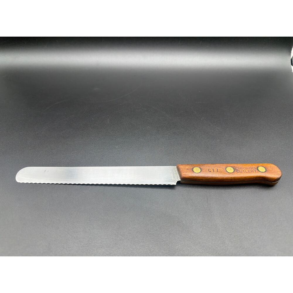Chicago Cutlery CT7 Serrated Bread Knife Wood Handle USA Vintage
